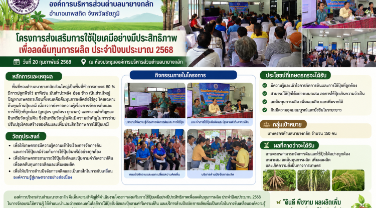 โครงการส่งเสริมการใช้ปุ๋ยเพื่อลดต้นทุนการผลิตสำปะหลัง   