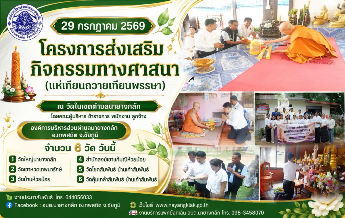 โครการส่งเสริมกิจกรรมทางศาสนา (ถวายเทียนพรรษา)