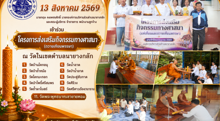 โครการส่งเสริมกิจกรรมทางศาสนา" (ถวายเทียนพรรษา)